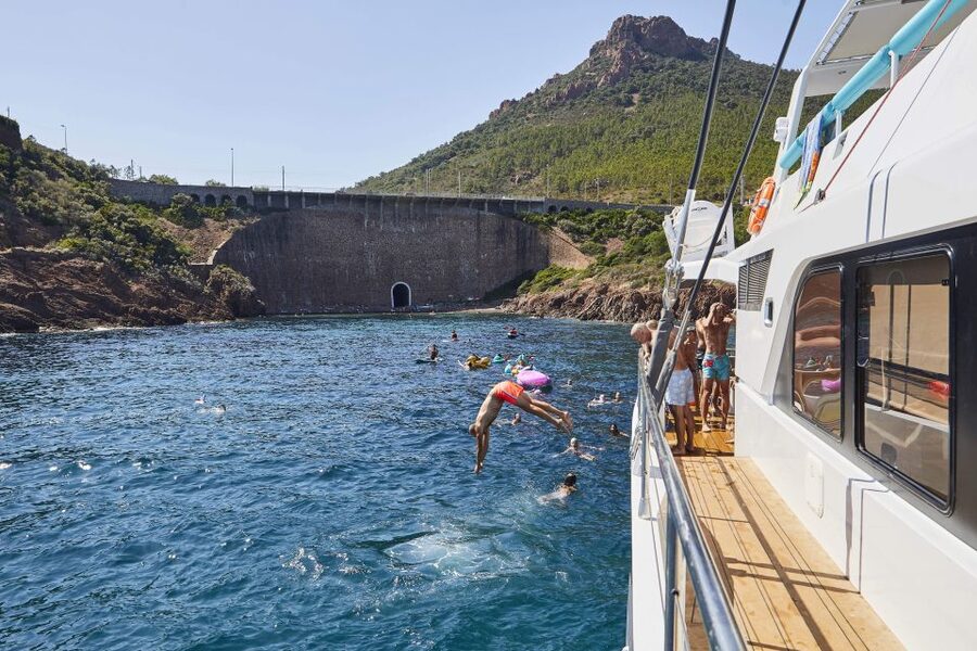 Cannes: Half-Day Catamaran Cruise - Swimming, snorkeling, kayaking, and paddleboarding
