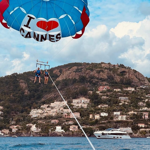 Cannes: Parasailing Experience for Couples, Family & Friends - Cannes and Mandelieu from a higher viewpoint