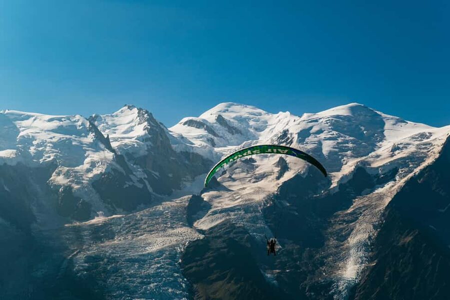 Chamonix: Tandem Paragliding Flight - The takeoff: a short run into open air