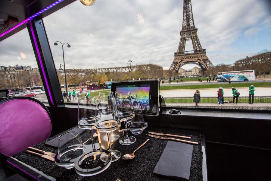 Champs Elysées Bus Toqué Lunch w/ a Glass of Champagne - What the four-course lunch includes