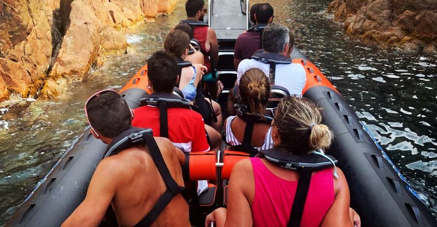 Corsica: Piana Calanques and Caves by Boat - Cruising through the red-rock formations