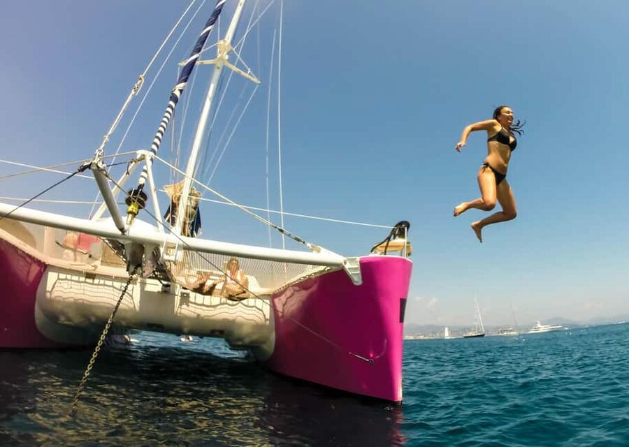 Côte d'Azur: Half-Day Coastline Catamaran Sailing Tour - Setting sail near Saint-Tropez