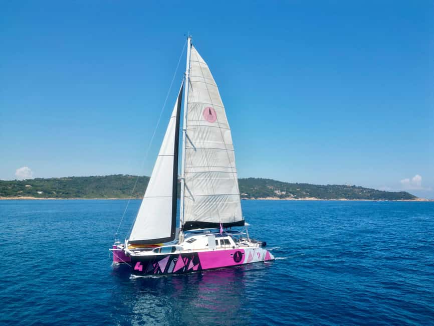 Côte d'Azur: Half-Day Coastline Catamaran Sailing Tour - The Mediterranean swimming stop