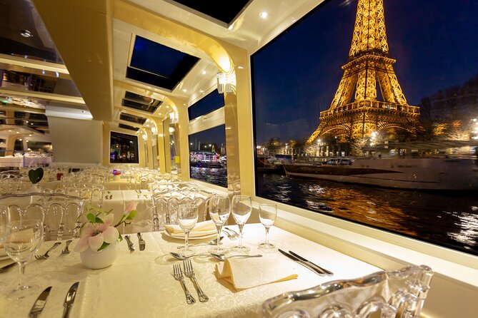Dinner Cruise Prestige Check-out from the Eiffel Tower - Eiffel Tower lights and the rhythm of the cruise