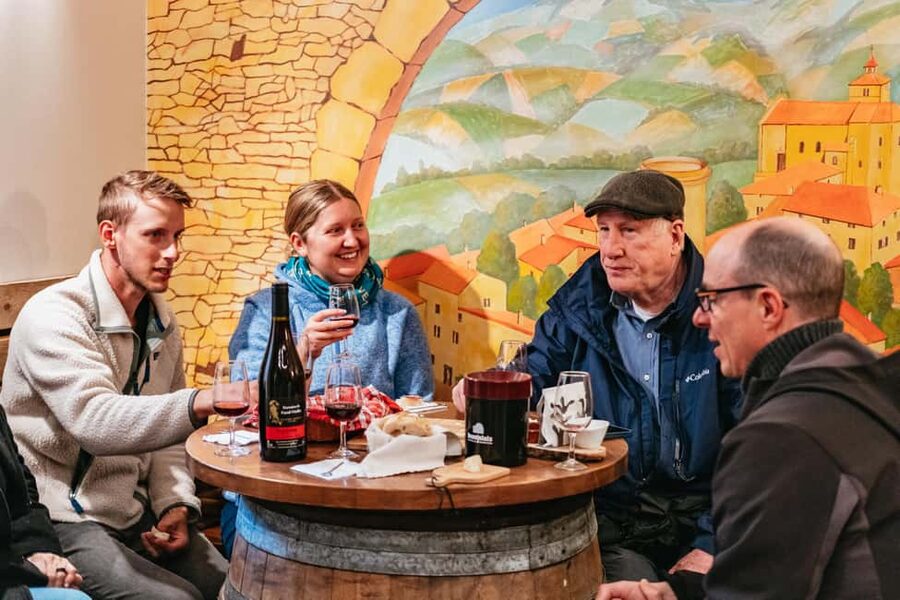 From Lyon: Golden Stones Beaujolais Wine Tasting Tour - The first wine stop pairs views with pastries