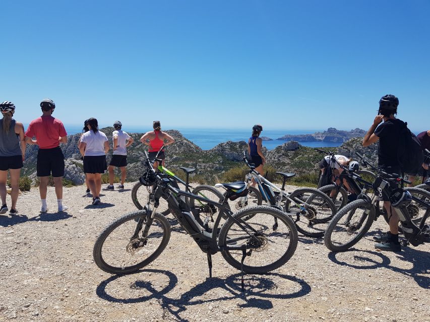 From Marseille: Calanques National Park E-Mountain Bike Tour - The view toward Sormiou from Col de Cortiou