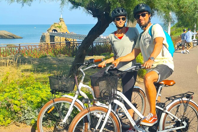 Guided Electric Bike Rides on the Basque Coast - Bidart’s square, pelota court, and chapel view