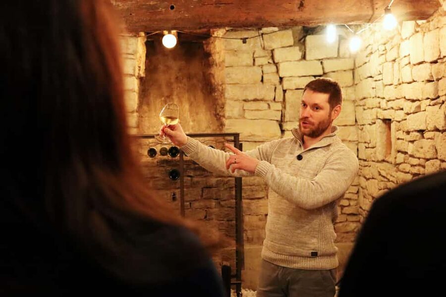 Historic Center of Dijon : Discovery Tasting Wine Burgundy - Five Burgundy wines, arranged as a small tasting lesson