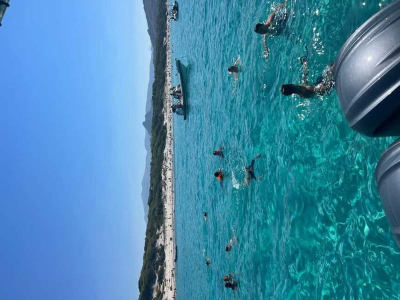 Ile Rousse: desert of the agriates : Saleccia - Ghignu - Leaving Ile Rousse on the green boat