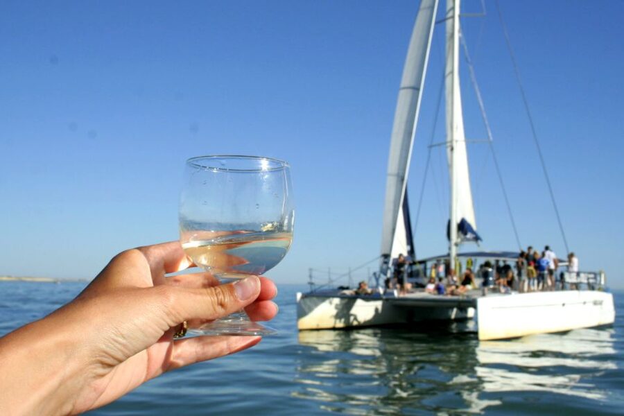 La Rochelle: Catamaran Cruise - Opening the sails out at sea