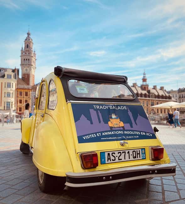 Lille Driving Tour by Convertible Citroen 2CV - Famous buildings, pedestrian areas, and photo moments