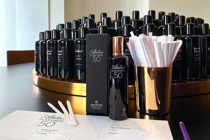 Molinard Classic Perfume Workshop in Nice - Building the blend at the scent station