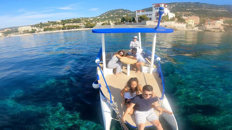 Nice: Private French Riviera Solar Boat Cruise - Starting at Beaulieu-sur-Mer marina