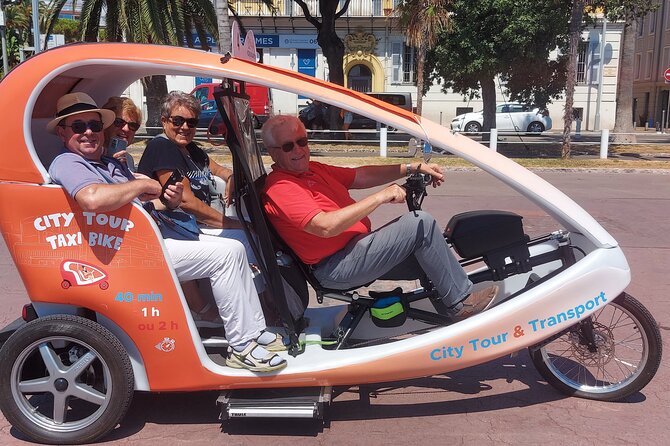 Nice: Visit of Nice by electrically assisted bike taxi 1 hour. - Along Quai des Etats Unis to the Bay of Angels