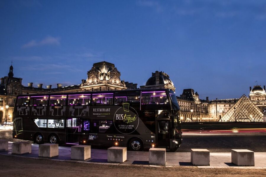 Paris: Bus Toqué Tour with 5-Course Dinner and Champagne - Five courses prepared while Paris rolls by