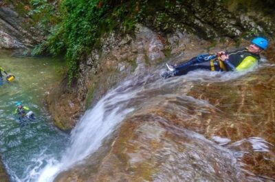 Sports canyoning in the Vercors near Grenoble