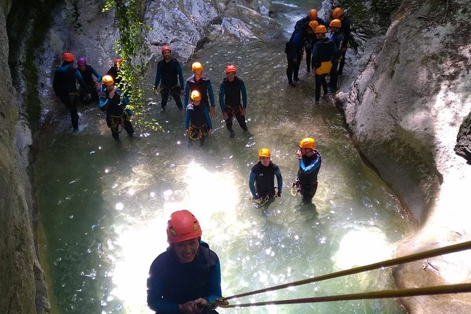 Sports Canyoning of Écouges bas in Vercors - Grenoble - The opening run of jumps and slides