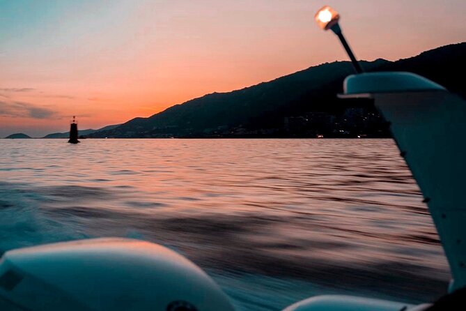 Sunset boat cruise with Aperitif at the Sanguinary Islands - Leaving Ajaccio on a small boat